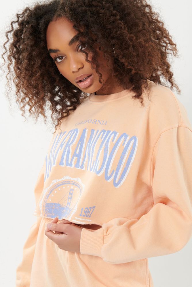 Garage Raw-Edge Cropped Sweatshirt | Shop Midtown