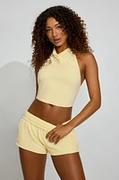 High Neck Cowl Top