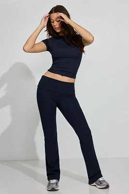 Pantalon évasé en tricot coton doux