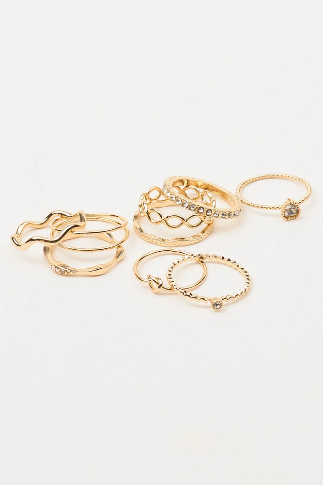 Set of 9 Super Delicate Rings