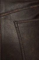 Pantalon droit en faux cuir