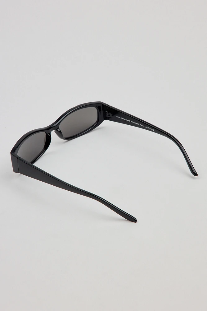 Lunettes de soleil ovales à bout carré