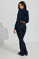 Fold Over Flare Knit Pants