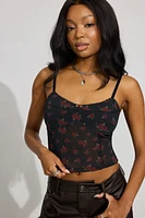 Rosette Mesh Cami Top