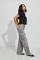 High Rise Wide Cargo Jeans