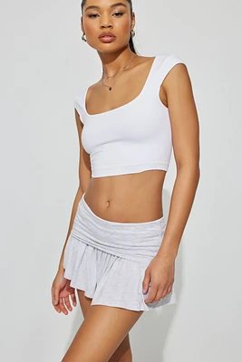 Minijupe-short fluide en tricot