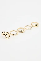 Set of 5 Pearl & Organic Rings