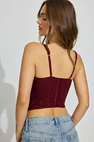 Lace Plunge Bustier Top