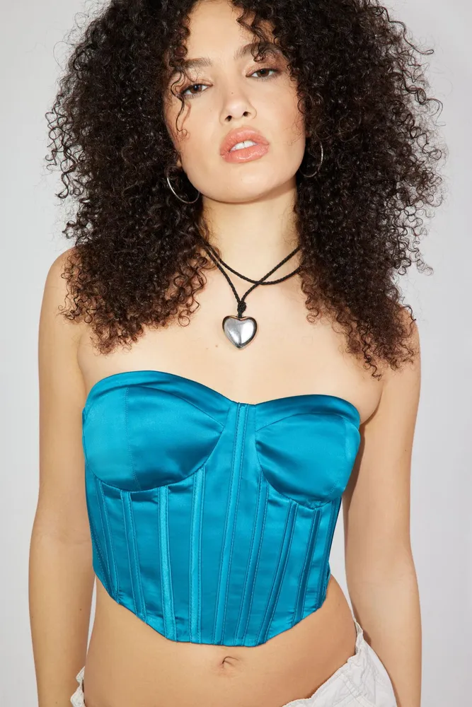 Satin Lightly Lined Corset Top
