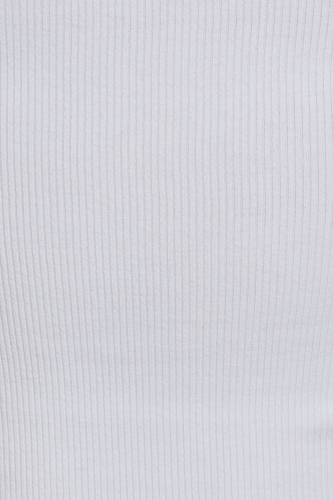 Camisole côtelée à col échancré et lisér