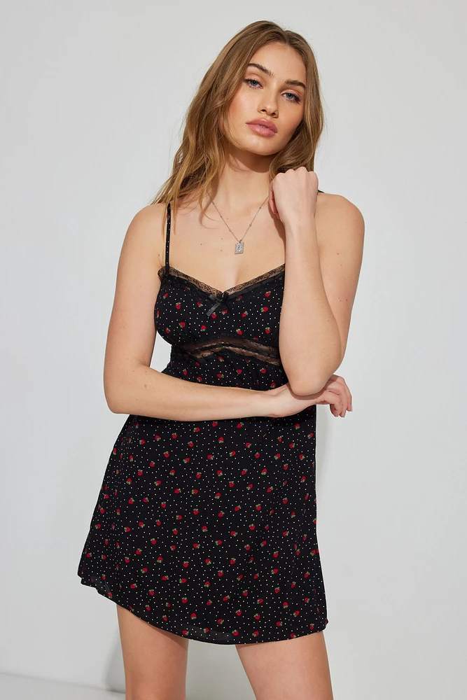 Lace Trim Slip Dress