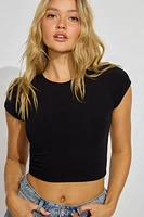 Open Back Cap Sleeve T-Shirt
