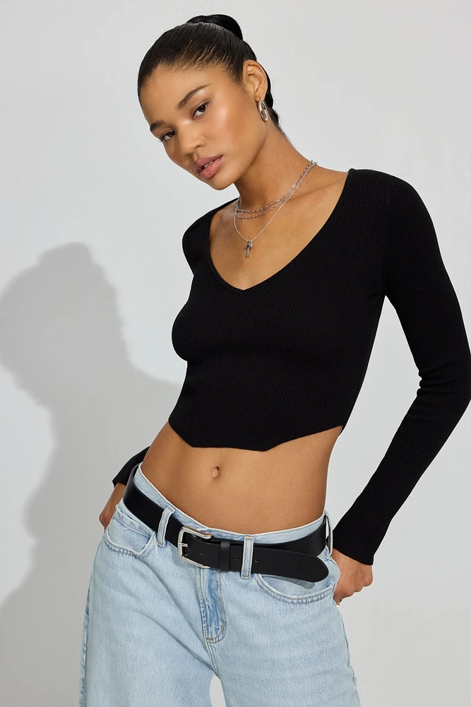 Bodycon V-Neck Sweater