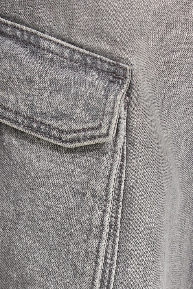 High Rise Wide Cargo Jeans