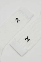 Bow Embroidered Socks