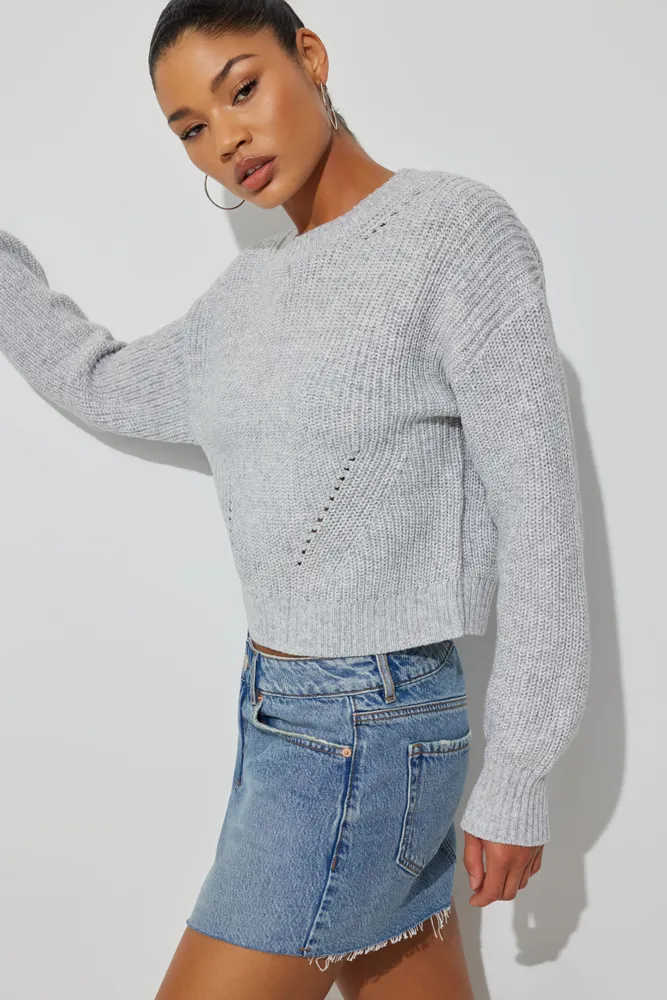 Supersoft Loose Crop Sweater Green
