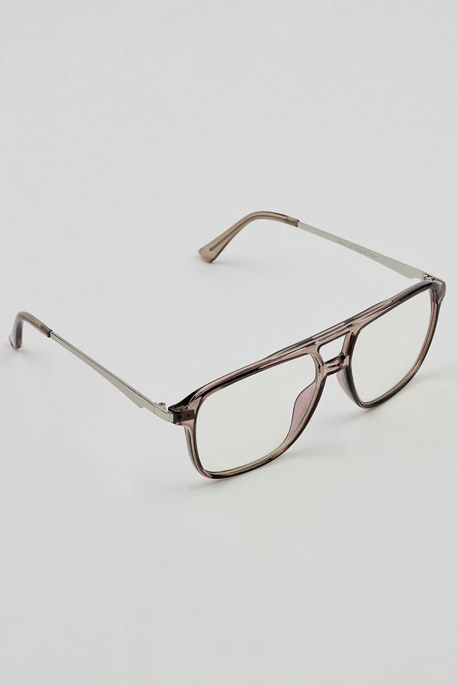 Retro Aviator Blue Light Readers