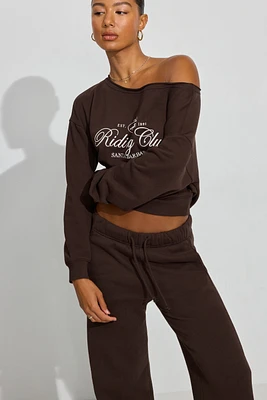 SoftTerry Off Shoulder Sweatshirt