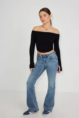 Corset Hem Off Shoulder Top