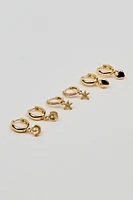 3 Pack It's A Catch Hoop Earrings