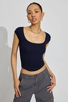 T-shirt à col échancré Pamela