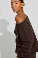 SoftTerry Off Shoulder Sweatshirt