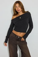 Spongy Off Shoulder Sweater