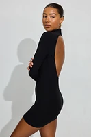 Long Sleeve Open Back Dress