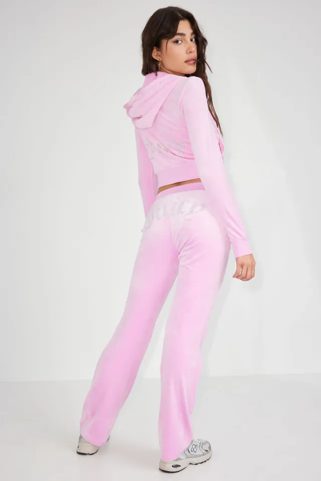 FB County Pink Velour Track Pants