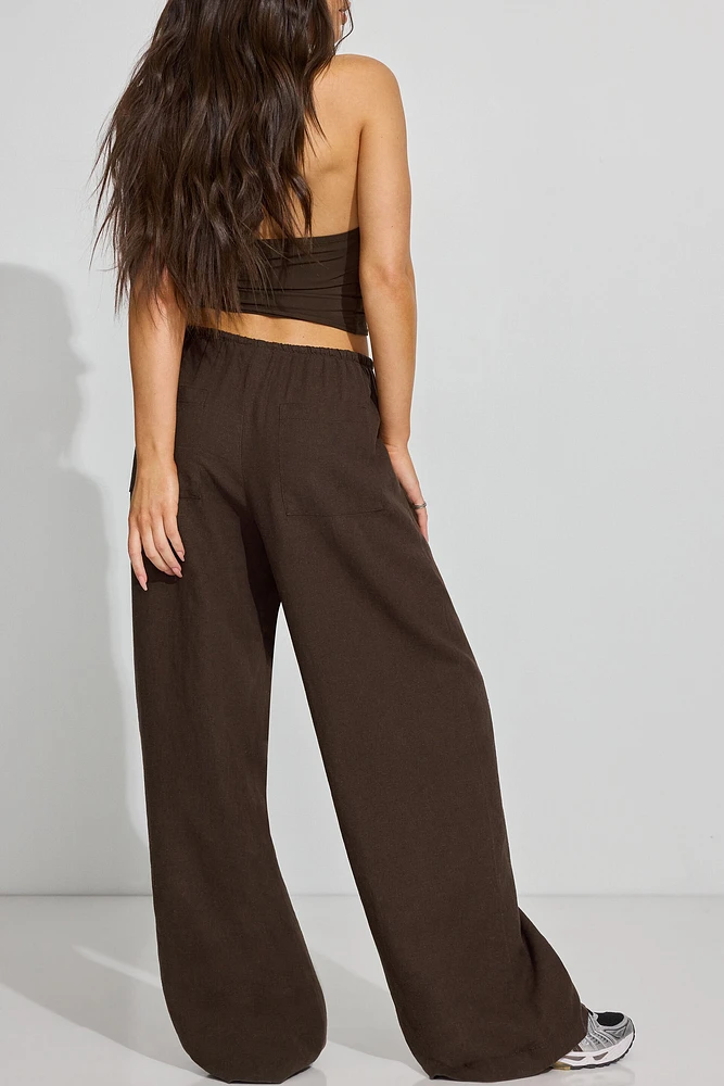 Millie Linen Pull-On Pants