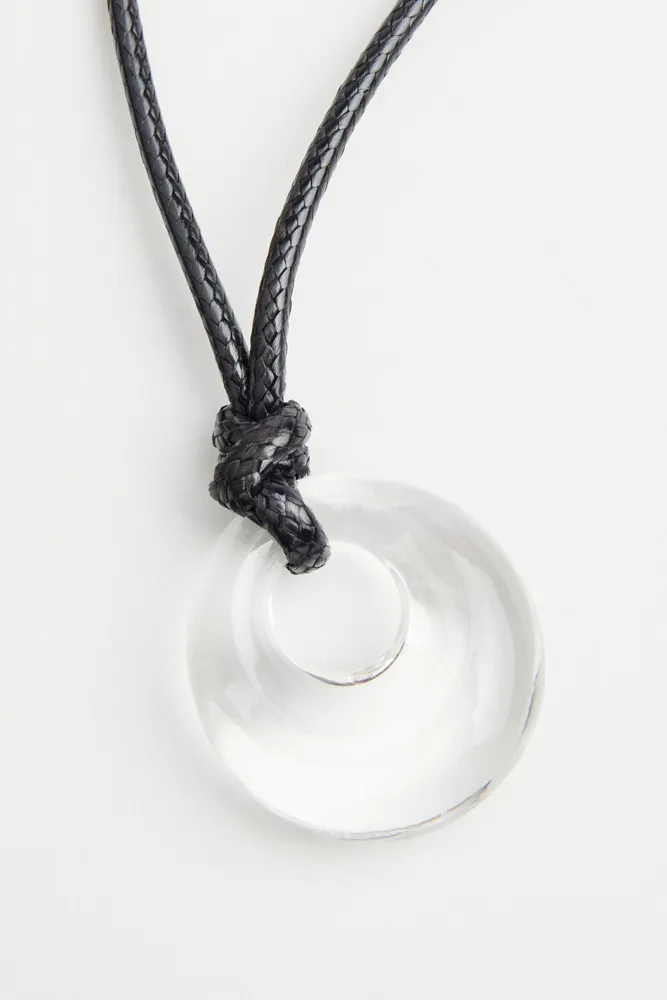 Glass Oval Cord Necklace
