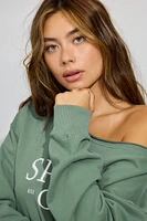 SoftTerry Off Shoulder Sweatshirt