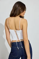 Lace Up Back Bustier Cami Top
