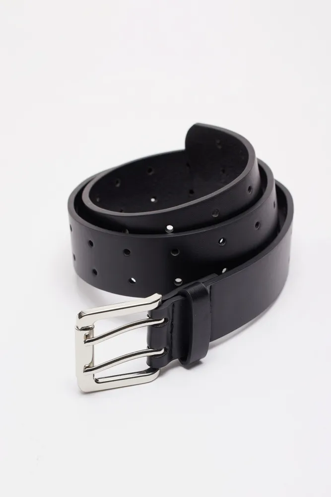 Silver Squared Buckle Belt