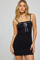 Strapless Lace Trim Mini Dress