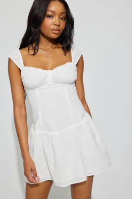 Drop Waist Milkmaid Mini Dress