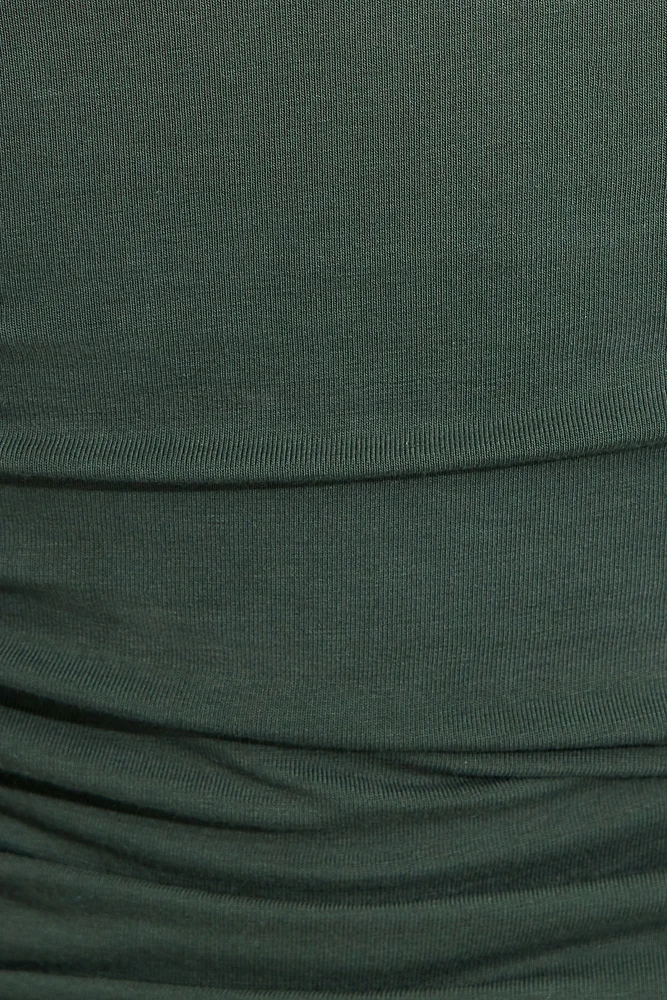 Ruched Boatneck T Shirt