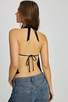 Linen Tie Back Halter Top