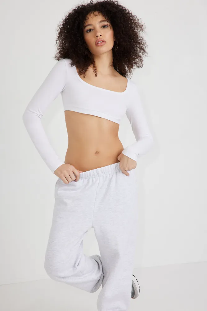 Scoop Neck Seamless Long Sleeve Top