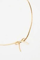 Snake Chain Bow Necklace