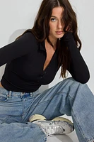 Sleek Polo Long Sleeve Top