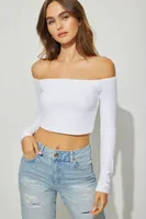 Off Shoulder Cut Out Long Sleeve