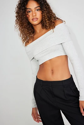 Fold Over Off The Shoulder Top