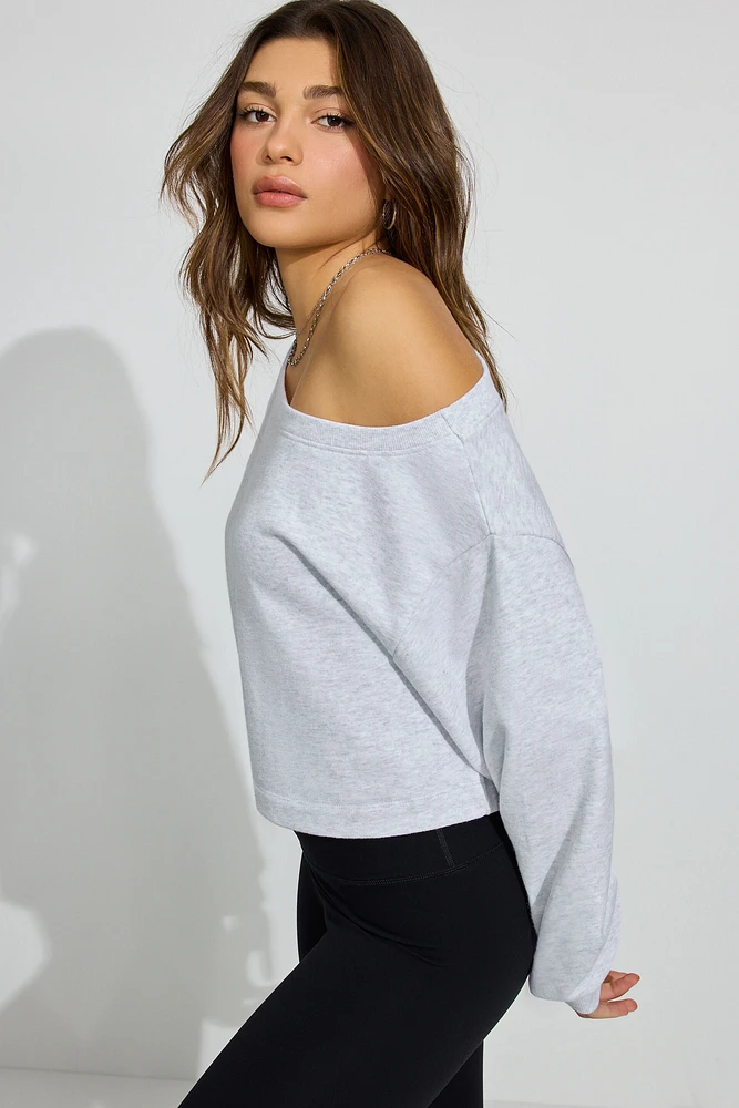 Soft Terry Boxy Off Shoulder Sweatshirt