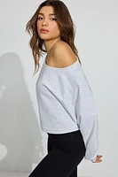 Soft Terry Boxy Off Shoulder Sweatshirt