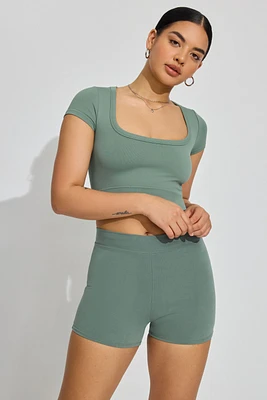 High Rise Booty Short