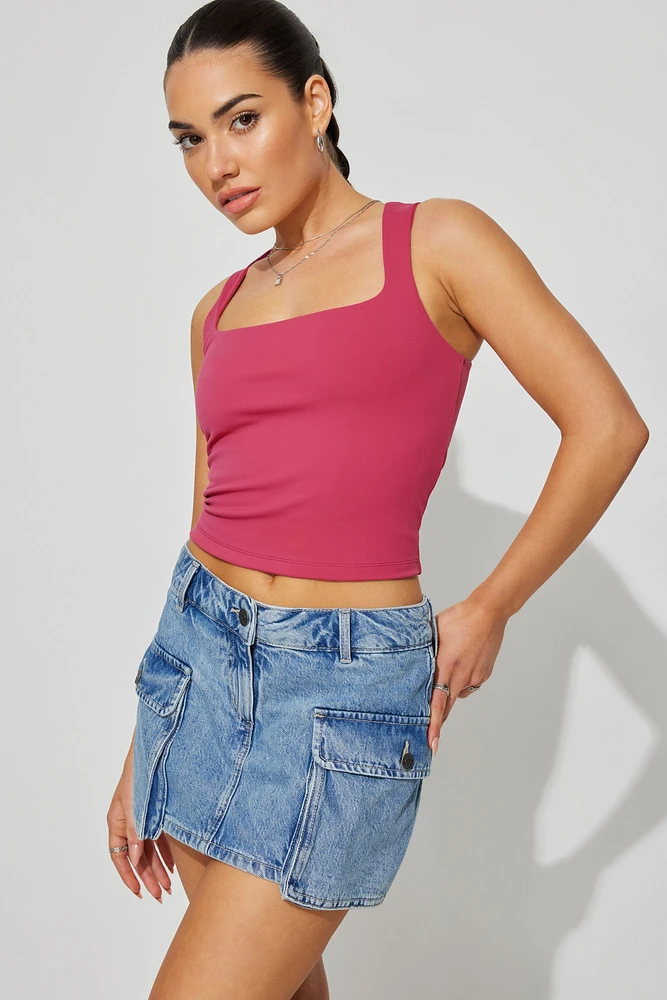 Denim Cargo Skort