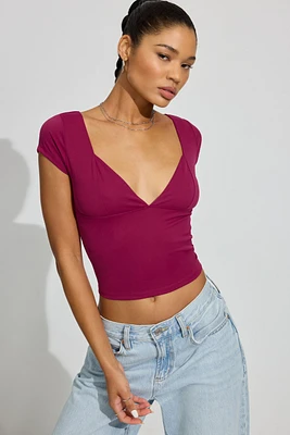 Plunge Seamed T Shirt