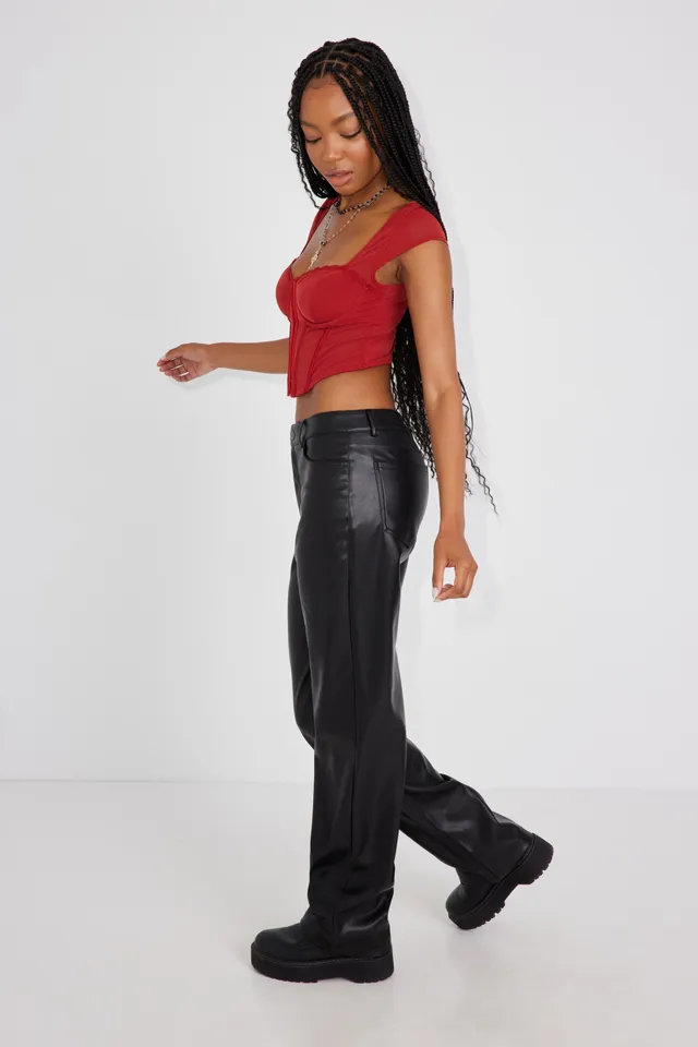 Garage Faux Leather Straight Pant