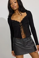 Flyaway Lace Rib Top